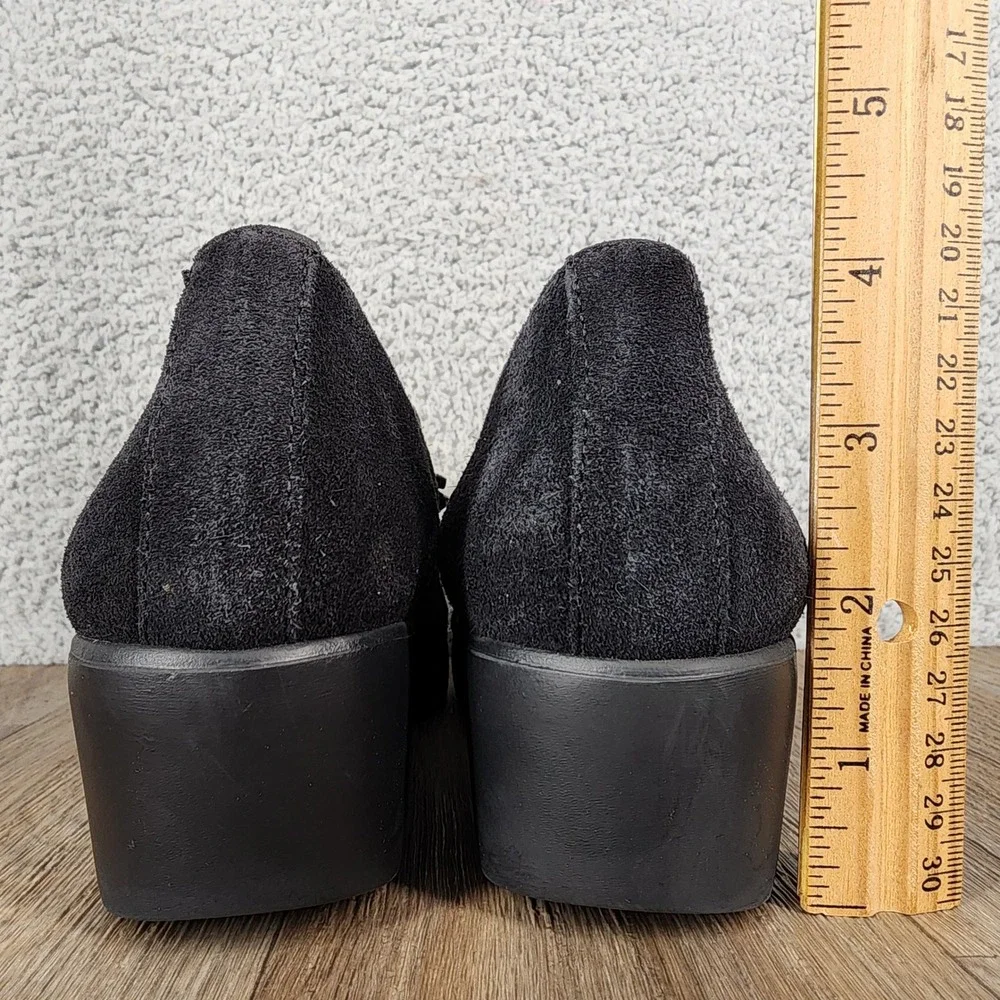 Wonders Women Black Suede Tassel Wedge Loafer Shoes Size‎ 38 EU US 7.5
